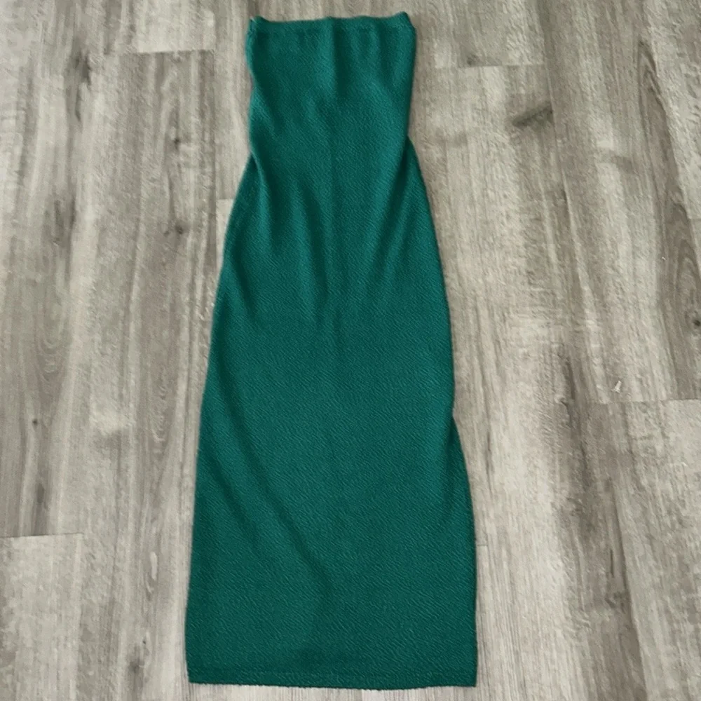 Free People Strapless Maxi Dress in Teal Green